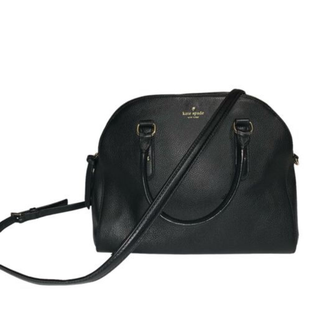 Kate Spade New York 2 Way Handbag Black Leather‎ Adjustable Shoulder Strap EUC